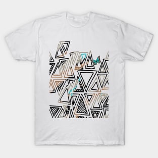 Abstract Black and White Simple Pattern geometry T-Shirt